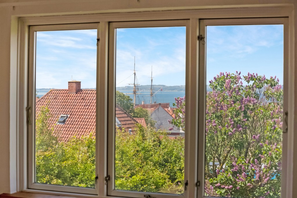 Panoramaudsigt fra stuen til fregatten Jylland